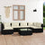 7 Piece Garden Lounge Set with Cushions Poly Rattan Black