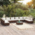 11 Piece Garden Lounge Set with Cushions Poly Rattan Brown