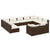 11 Piece Garden Lounge Set with Cushions Brown Poly Rattan