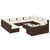 12 Piece Garden Lounge Set with Cushions Brown Poly Rattan