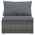 12 Piece Garden Lounge Set with Cushions Grey Poly Rattan