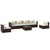7 Piece Garden Lounge Set with Cushions Poly Rattan Brown