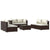 7 Piece Garden Lounge Set with Cushions Poly Rattan Brown