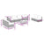 9 Piece Garden Lounge Set with Cushions Poly Rattan Grey
