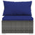9 Piece Garden Lounge Set with Cushions Poly Rattan Grey