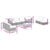 9 Piece Garden Lounge Set with Cushions Poly Rattan Grey