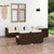 7 Piece Garden Lounge Set with Cushions Brown Poly Rattan