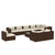 10 Piece Garden Lounge Set with Cushions Poly Rattan Brown