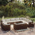 12 Piece Garden Lounge Set with Cushions Brown Poly Rattan