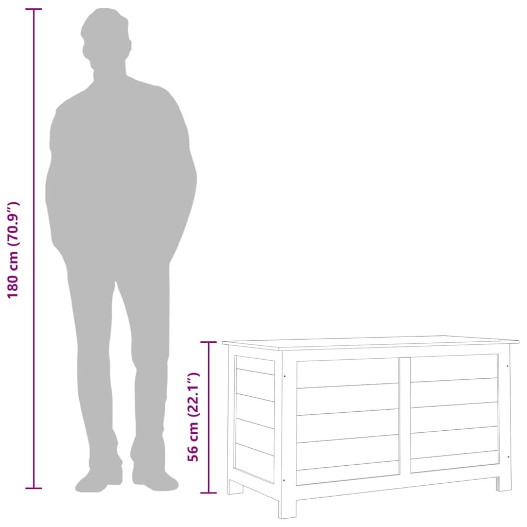 Outdoor Cushion Box 100x50x56 cm Solid Wood Fir