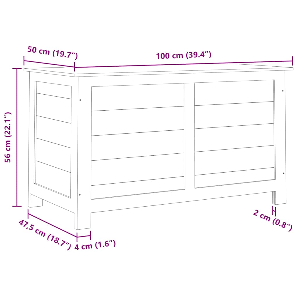 Outdoor Cushion Box Anthracite 100x50x56 cm Solid Wood Fir