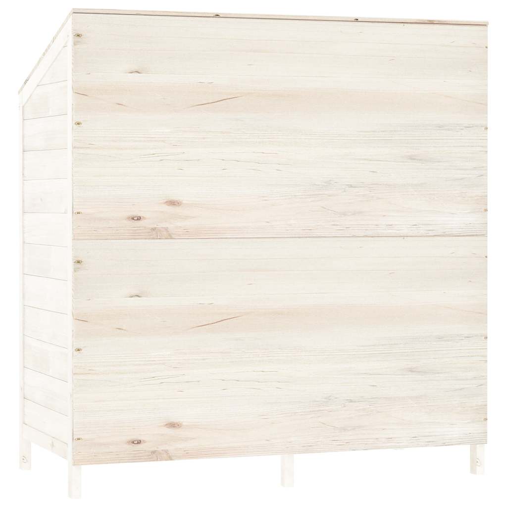 Garden Shed White 102x52x112 cm Solid Wood Fir