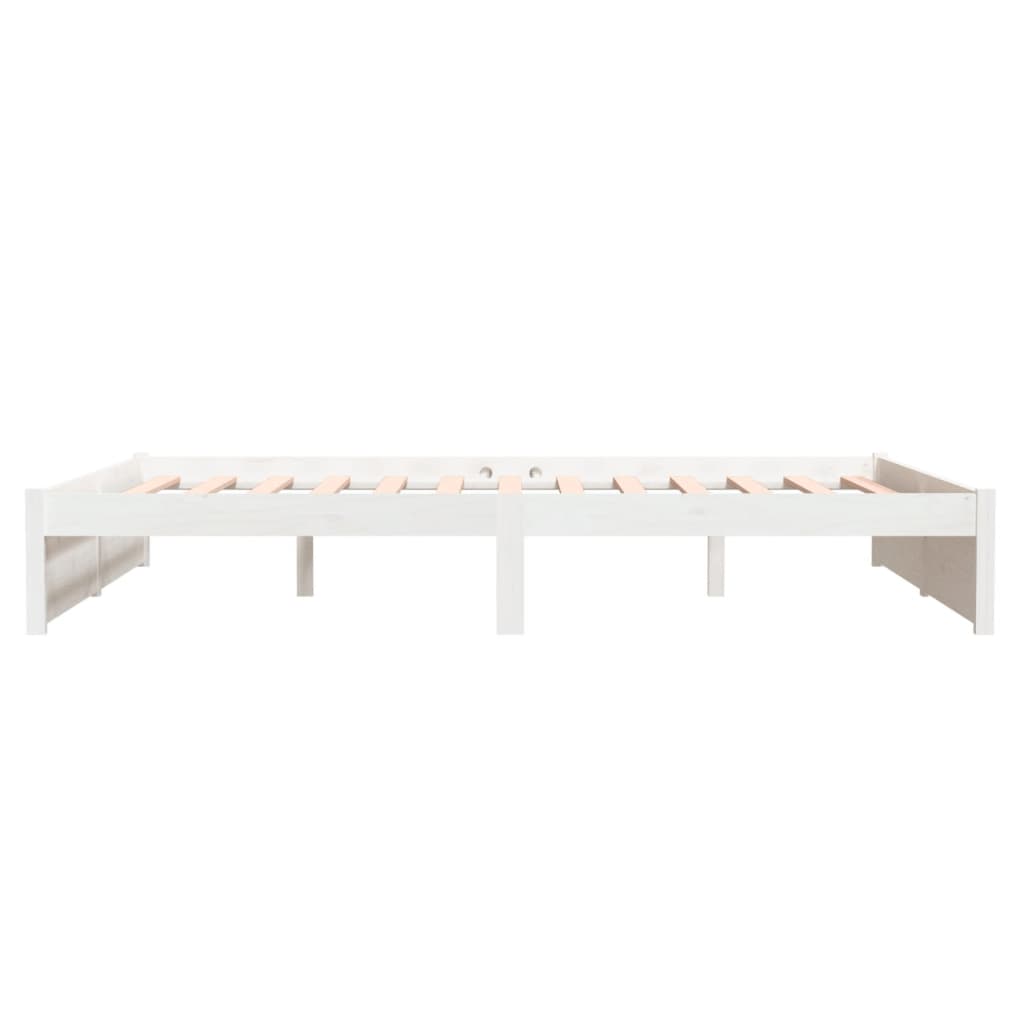 Bed Frame without Mattress White Solid Wood 150x200 cm