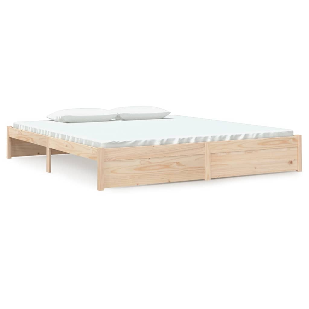 Bed Frame without Mattress Solid Wood 183x203 cm King