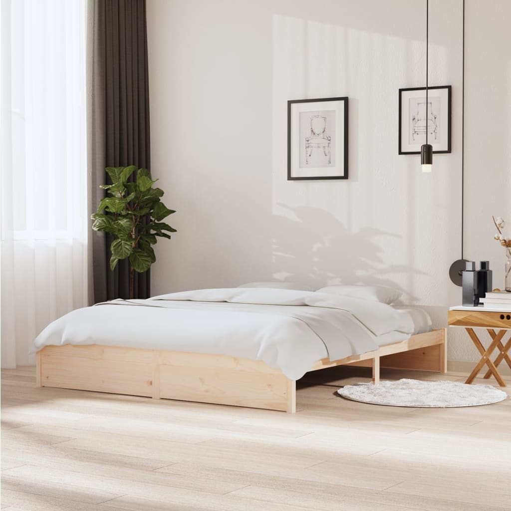 Bed Frame without Mattress Solid Wood 183x203 cm King