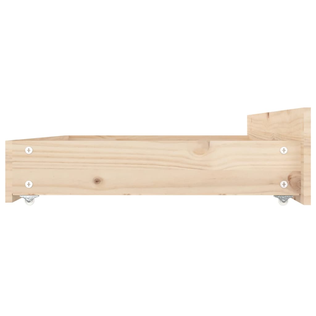 Bed Drawers 4 pcs Solid Wood Pine