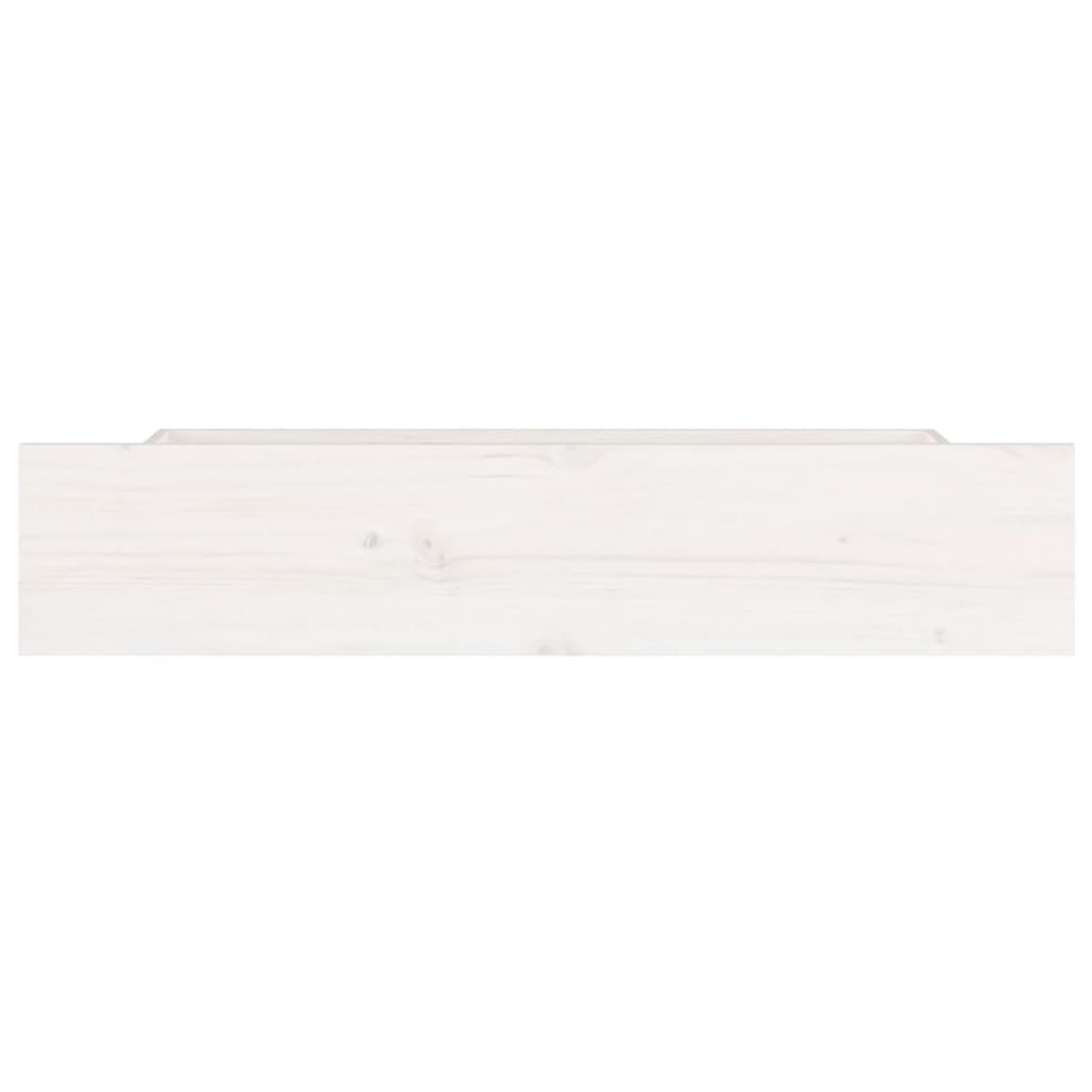 Bed Drawers 4 pcs White Solid Wood Pine