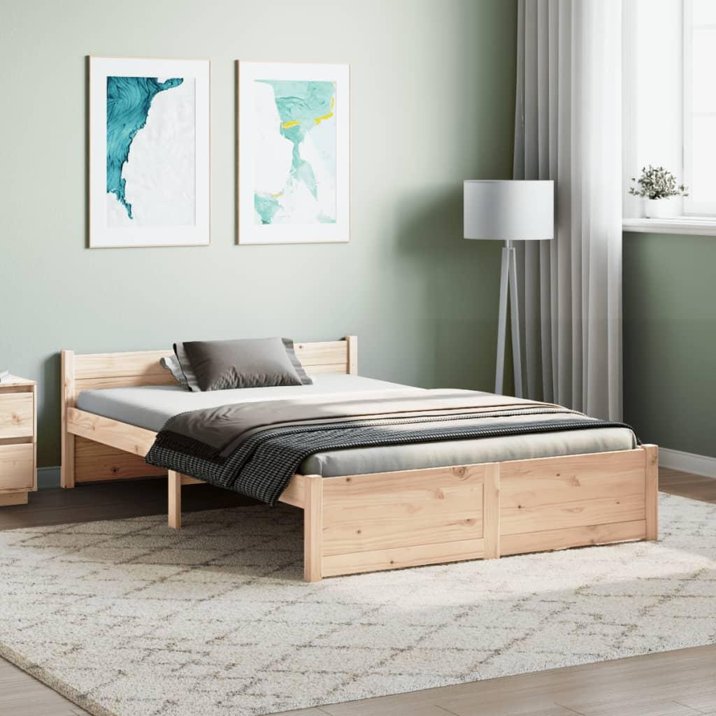 Bed Frame without Mattress Solid Wood 135x190 cm