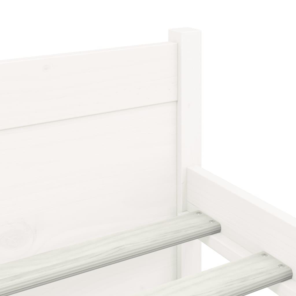 Bed Frame without Mattress White Solid Wood 150x200 cm