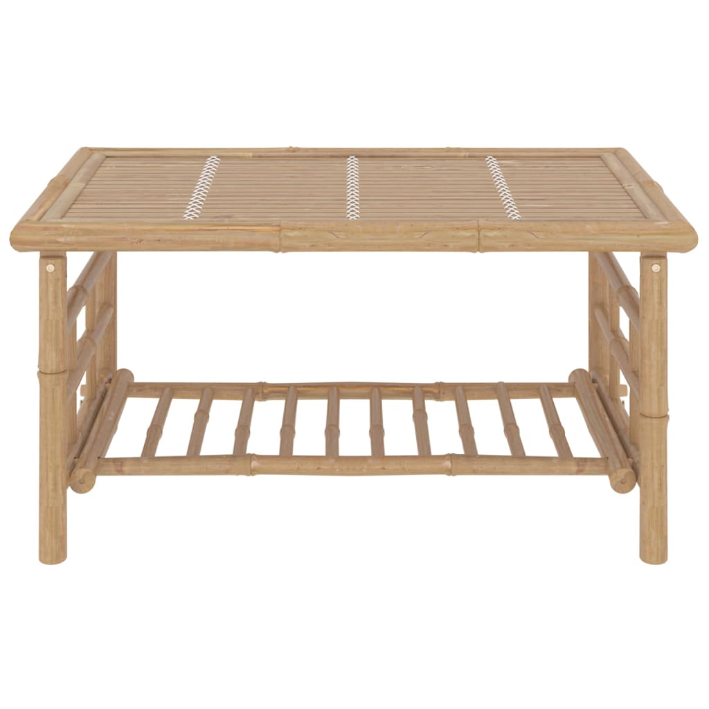 2 Piece Garden Lounge Set with Dark Grey Cushions Bamboo