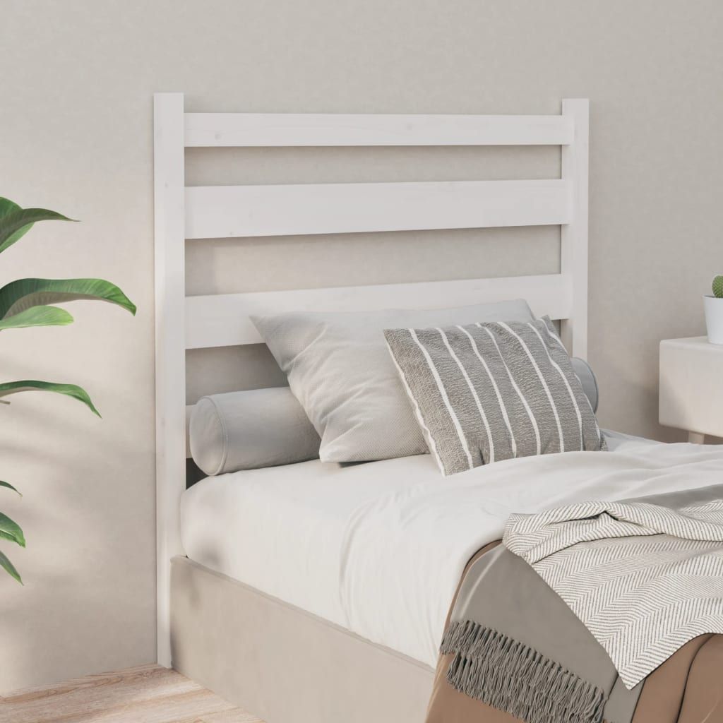 Bed Headboard White 96 cm Solid Wood Pine