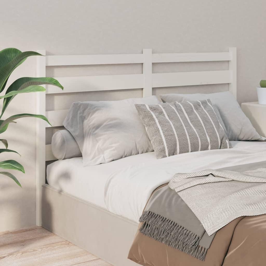 Bed Headboard White 156 cm Solid Wood Pine