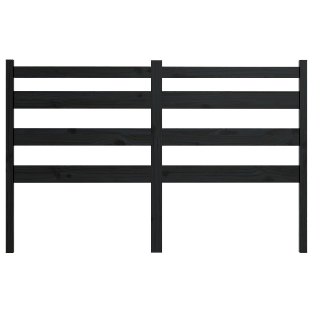 Bed Headboard Black 156 cm Solid Wood Pine