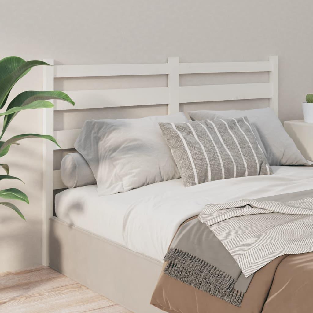 Bed Headboard White 186 cm Solid Wood Pine