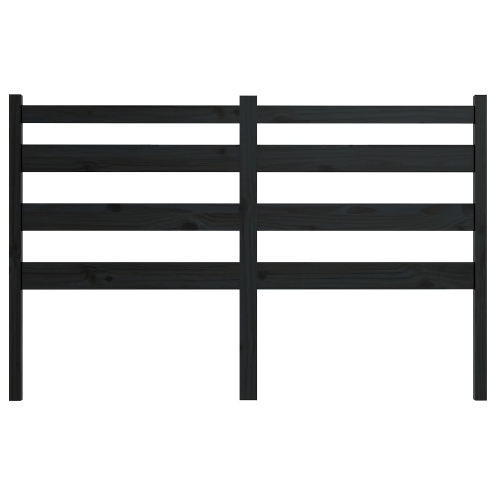 Bed Headboard Black 186 cm Solid Wood Pine