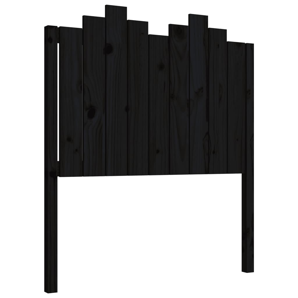 Bed Headboard Black 96 cm Solid Wood Pine