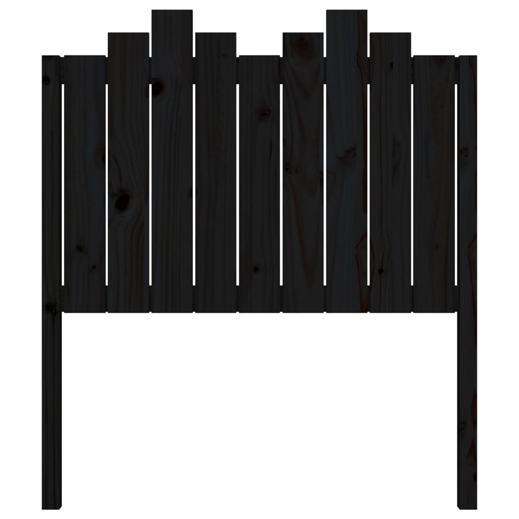 Bed Headboard Black 96 cm Solid Wood Pine