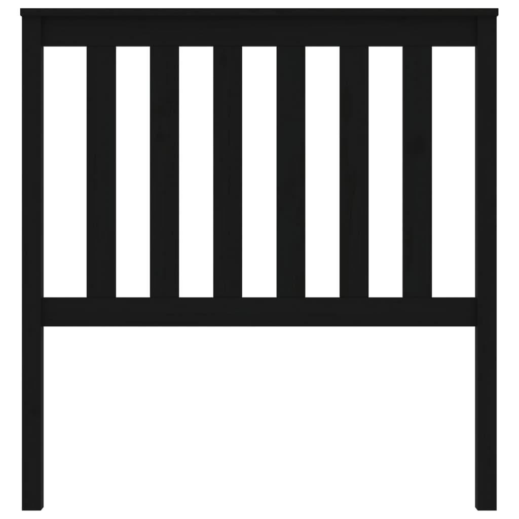 Bed Headboard Black 96 cm Solid Wood Pine