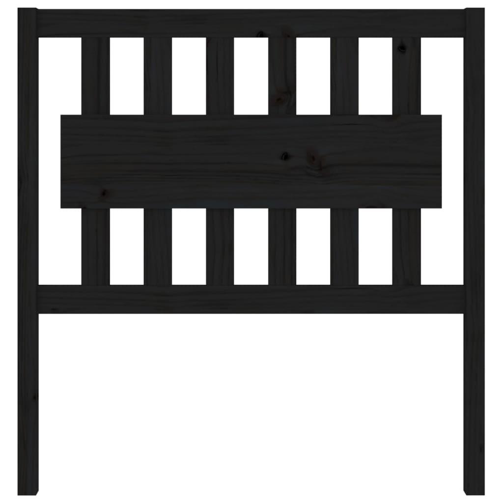 Bed Headboard Black 95.5 cm Solid Wood Pine