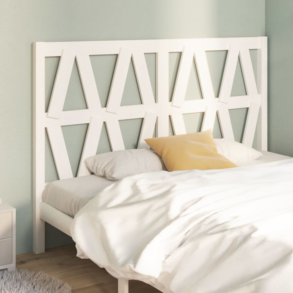 Bed Headboard White 156 cm Solid Wood Pine