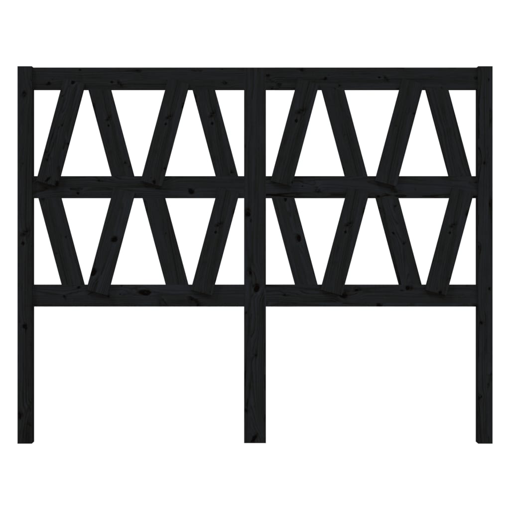 Bed Headboard Black 156 cm Solid Wood Pine
