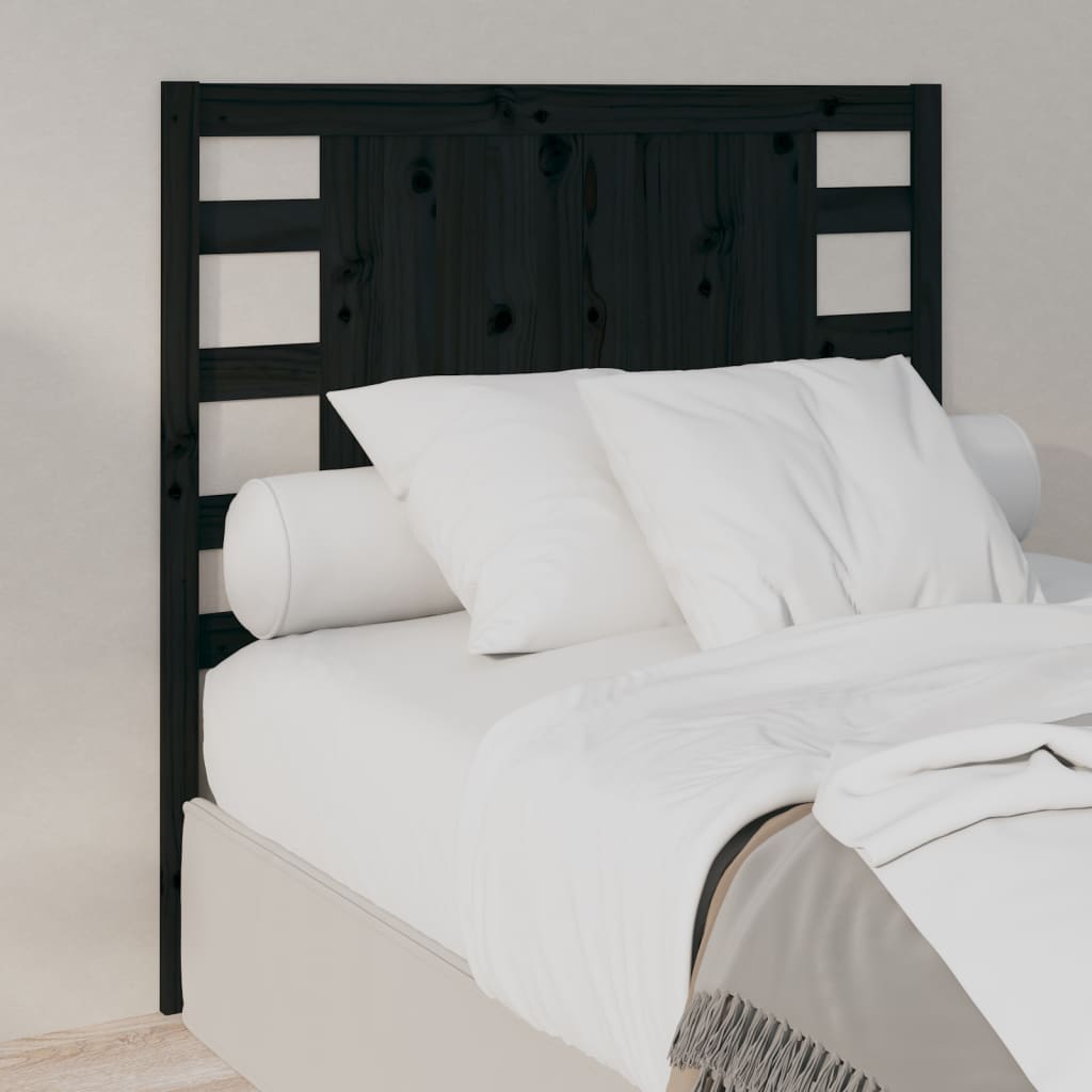 Headboard Black 96 cm Solid Wood Pine