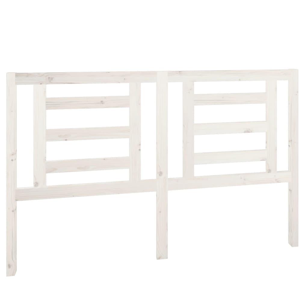 Bed Headboard White 156 cm Solid Wood Pine