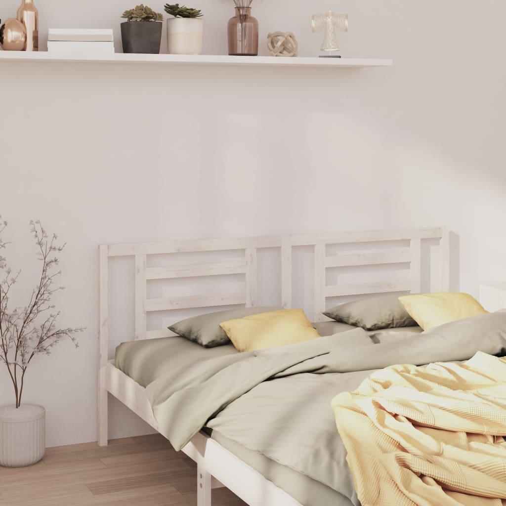 Bed Headboard White 156 cm Solid Wood Pine