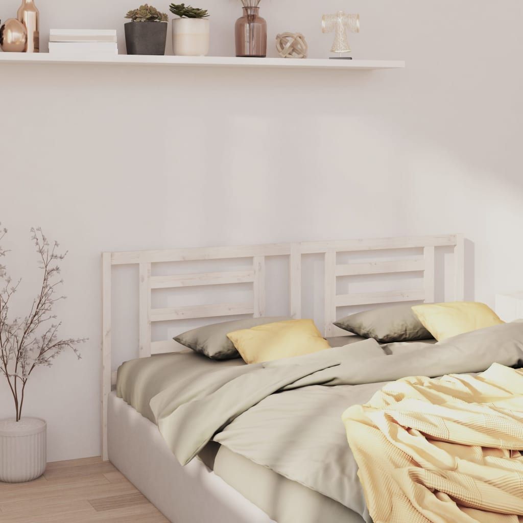 Bed Headboard White 156 cm Solid Wood Pine