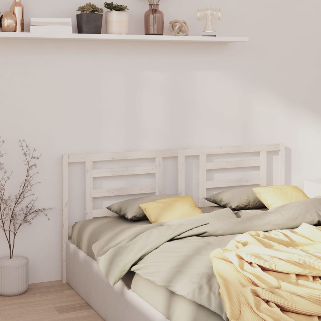 Bed Headboard White 186 cm Solid Wood Pine