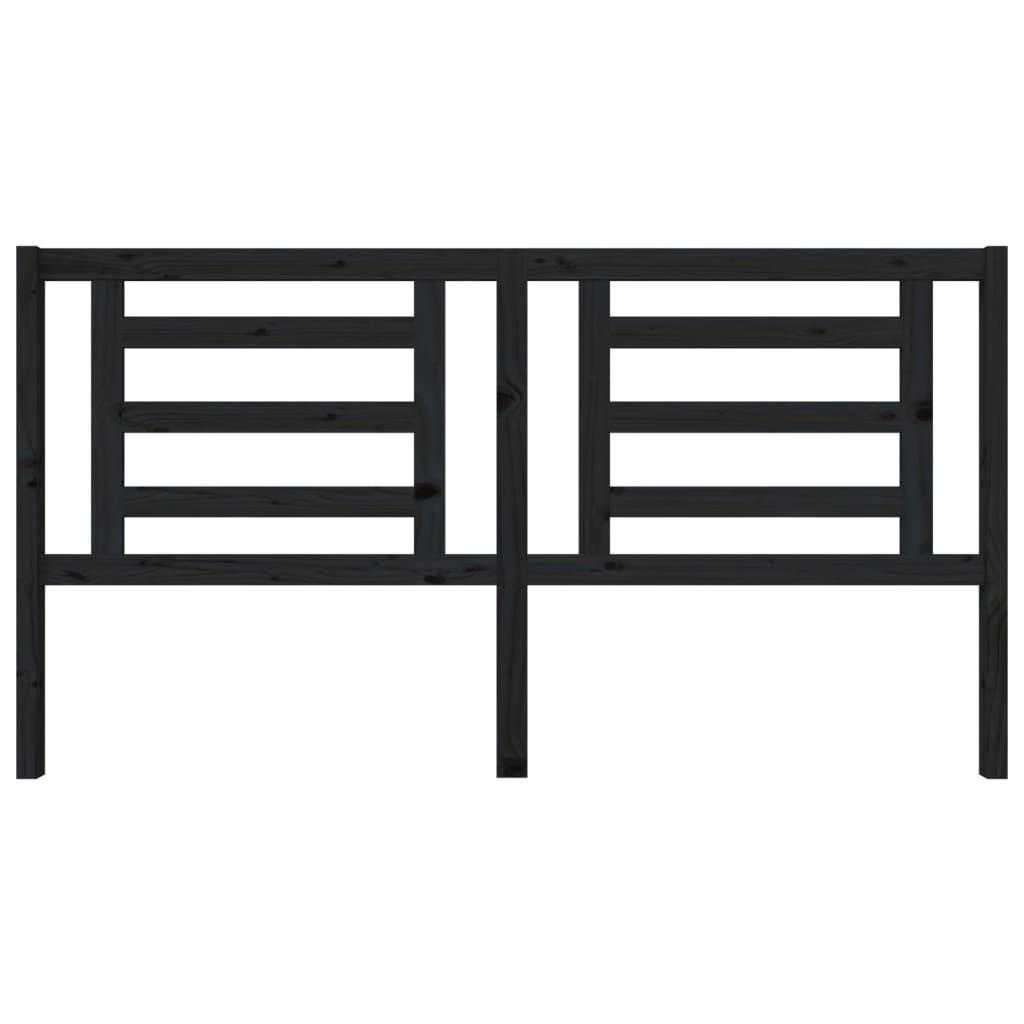 Bed Headboard Black 186 cm Solid Wood Pine