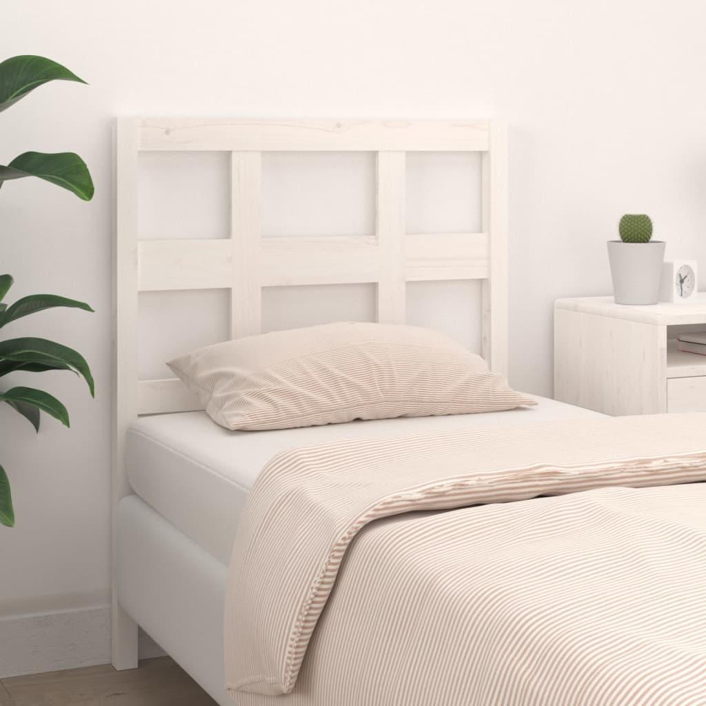 Bed Headboard White 95.5 cm Solid Wood Pine