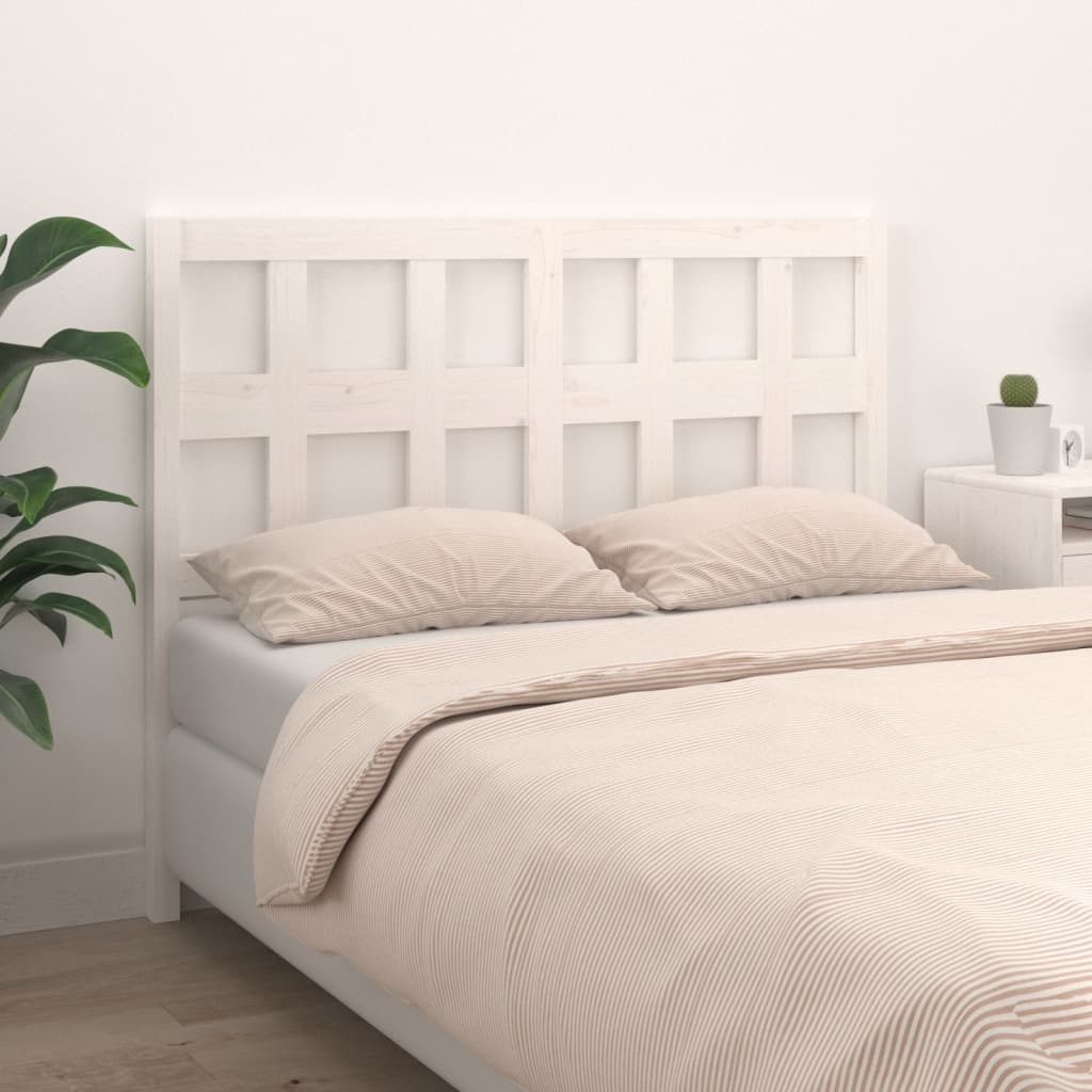 Bed Headboard White 140.5 cm Solid Wood Pine