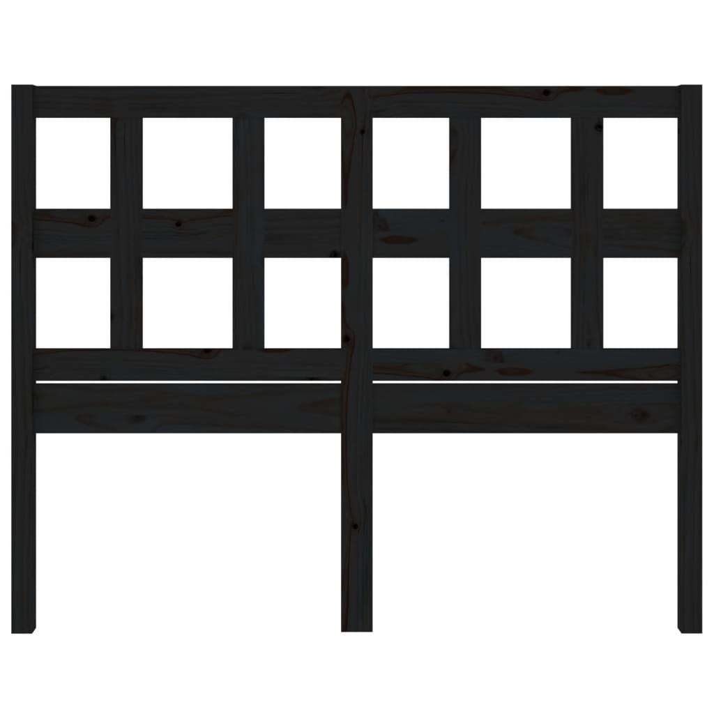 Bed Headboard Black 140.5 cm Solid Wood Pine