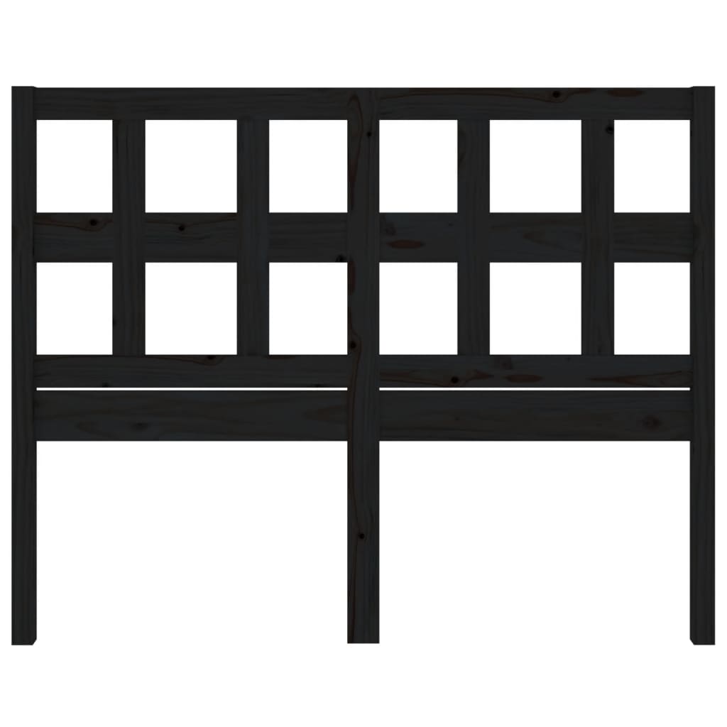 Bed Headboard Black 140.5 cm Solid Wood Pine