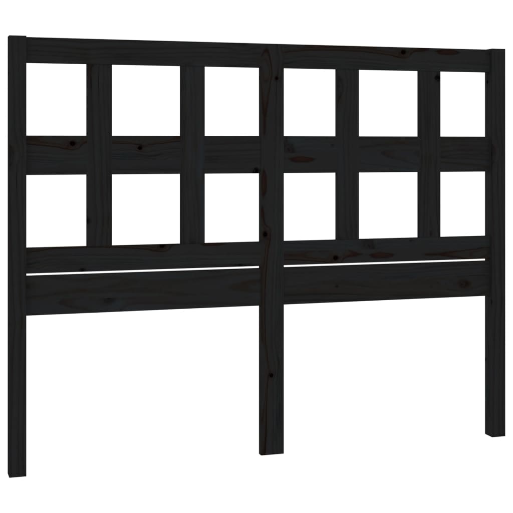 Bed Headboard Black 185.5 cm Solid Wood Pine