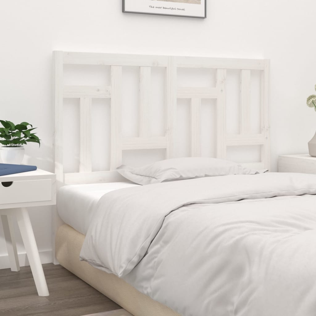 Bed Headboard White 140.5 cm Solid Wood Pine