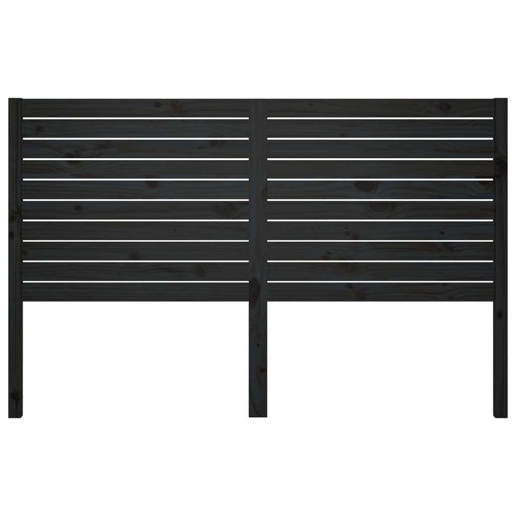 Bed Headboard Black 141 cm Solid Wood Pine