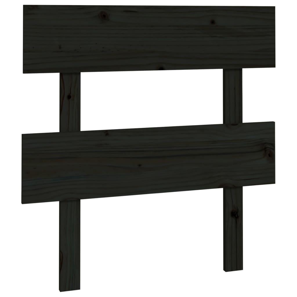 Bed Headboard Black 93.5 cm Solid Wood Pine