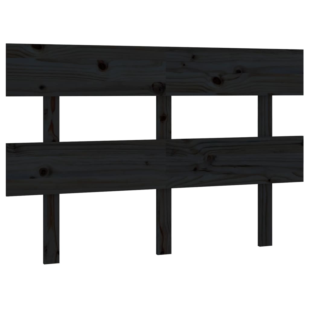 Bed Headboard Black 138 cm Solid Wood Pine